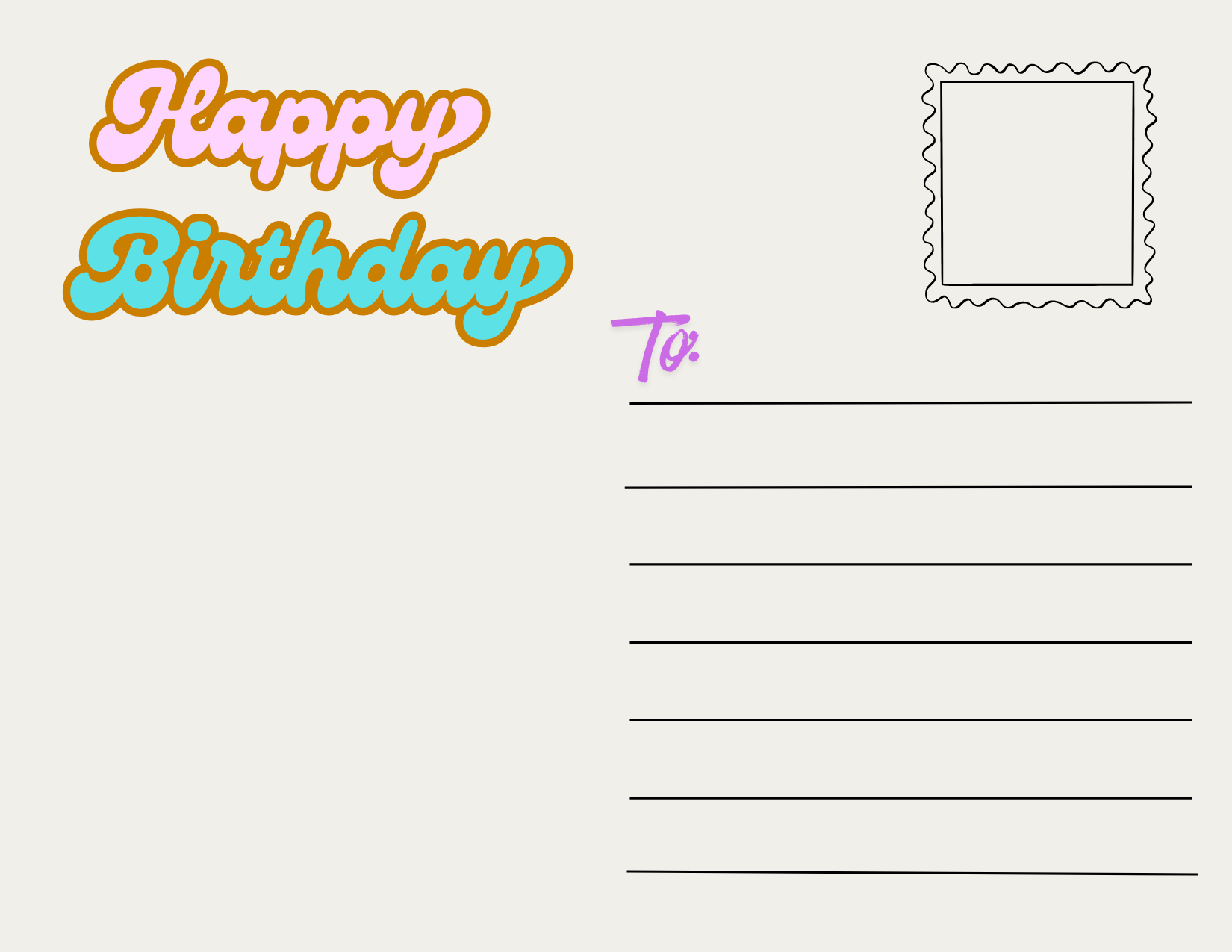 Cuteness Overload Birthday QR video postcard — mailing side